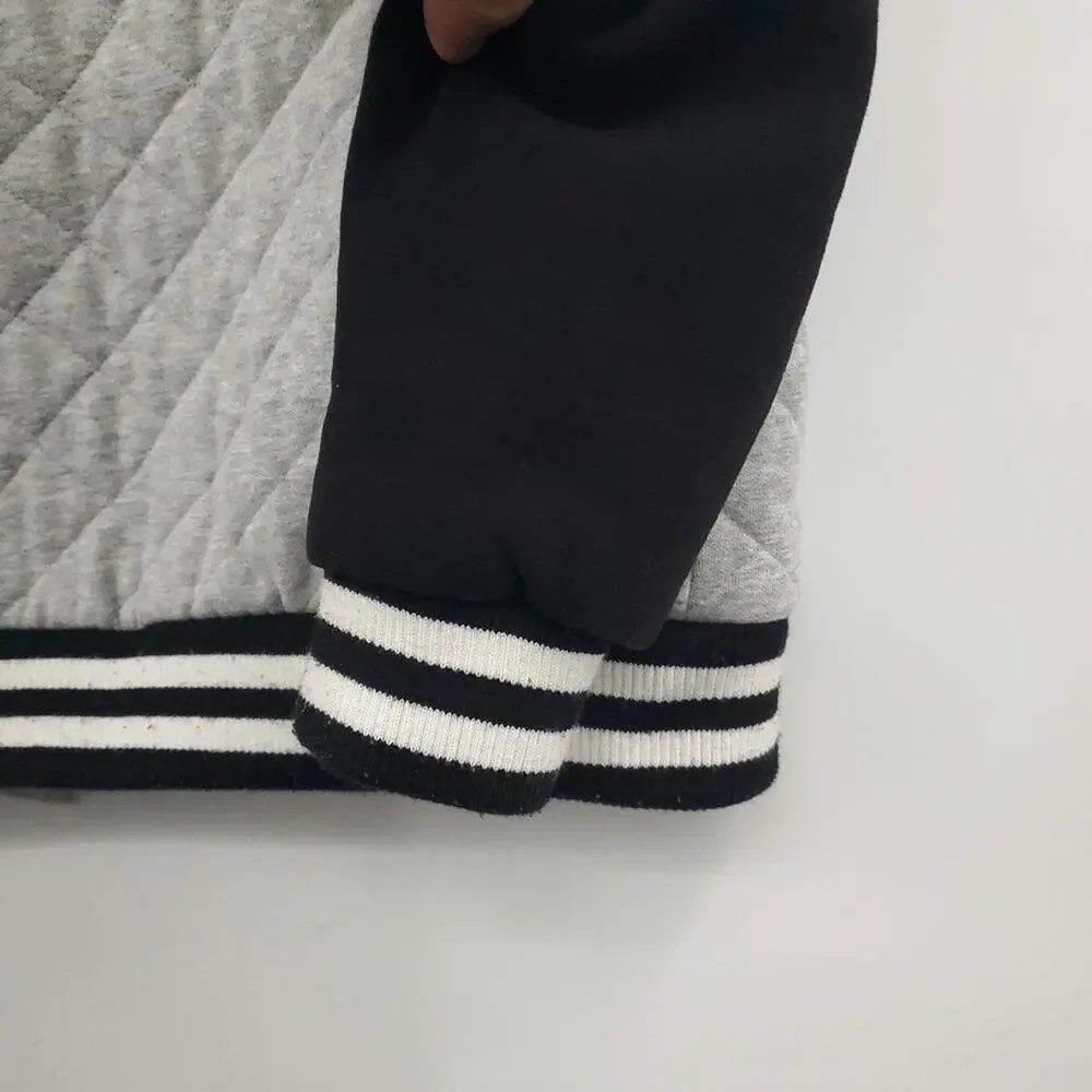 Forever 21 Varsity Jacket Small Womens Gray Quilted Sport Girlfriend - Picture 7 of 11